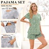 image:imageFindsweet Pajama Set for Women 2 Piece Lounge Set Soft Sleepwear Summer Casual Short Pjs Sets with Pockets M3XLCrew Neckbluestars