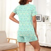 image:imageFindsweet Pajama Set for Women 2 Piece Lounge Set Soft Sleepwear Summer Casual Short Pjs Sets with Pockets M3XLCrew Neckcolorful Butterfly