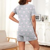 image:imageFindsweet Pajama Set for Women 2 Piece Lounge Set Soft Sleepwear Summer Casual Short Pjs Sets with Pockets M3XLCrew Neckfl Pink Star