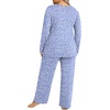 image:imageFindsweet Plus Size Womens Pajamas Sets 2 Piece Long Sleeve Pj Sleepwear Soft Comfy Tops and Pants with PocketsA1 Spotted Blue