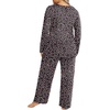 image:imageFindsweet Plus Size Womens Pajamas Sets 2 Piece Long Sleeve Pj Sleepwear Soft Comfy Tops and Pants with PocketsAfloral Black