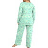 image:imageFindsweet Plus Size Womens Pajamas Sets 2 Piece Long Sleeve Pj Sleepwear Soft Comfy Tops and Pants with PocketsButterfly Green