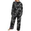 image:imageFindsweet Plus Size Womens Pajamas Sets 2 Piece Long Sleeve Pj Sleepwear Soft Comfy Tops and Pants with PocketsCarved White Black