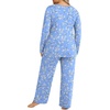 image:imageFindsweet Plus Size Womens Pajamas Sets 2 Piece Long Sleeve Pj Sleepwear Soft Comfy Tops and Pants with PocketsFl Pale Blue White