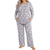 image:imageFindsweet Plus Size Womens Pajamas Sets 2 Piece Long Sleeve Pj Sleepwear Soft Comfy Tops and Pants with PocketsFl Pink Star