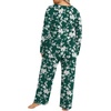 image:imageFindsweet Plus Size Womens Pajamas Sets 2 Piece Long Sleeve Pj Sleepwear Soft Comfy Tops and Pants with PocketsLittle Flower Green