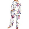 image:imageFindsweet Plus Size Womens Pajamas Sets 2 Piece Long Sleeve Pj Sleepwear Soft Comfy Tops and Pants with PocketsPink Flowerwhite