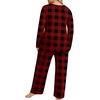 image:imageFindsweet Plus Size Womens Pajamas Sets 2 Piece Long Sleeve Pj Sleepwear Soft Comfy Tops and Pants with PocketsRed Plaid