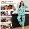 image:imageFindsweet Plus Size Womens Pajamas Sets 2 Piece Long Sleeve Pj Sleepwear Soft Comfy Tops and Pants with PocketsSailboatblue