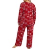 image:imageFindsweet Plus Size Womens Pajamas Sets 2 Piece Long Sleeve Pj Sleepwear Soft Comfy Tops and Pants with PocketsSnowflakered