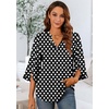 image:imageFindsweet Women Blouses Dressy Casual 34 Sleeve Tops Business Work Chiffon Office V Neck Shirts M4XL34 SleeveBlack Polka Dot