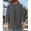 image:imageFindsweet Women Blouses Dressy Casual 34 Sleeve Tops Business Work Chiffon Office V Neck Shirts M4XL34 SleeveBlack Polka Dot