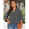 image:imageFindsweet Women Blouses Dressy Casual 34 Sleeve Tops Business Work Chiffon Office V Neck Shirts M4XL34 SleeveBlack Polka Dot