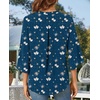 image:imageFindsweet Women Blouses Dressy Casual 34 Sleeve Tops Business Work Chiffon Office V Neck Shirts M4XL34 SleeveBlue Butterfly