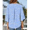 image:imageFindsweet Women Blouses Dressy Casual 34 Sleeve Tops Business Work Chiffon Office V Neck Shirts M4XL34 SleeveBlue White Flower
