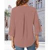 image:imageFindsweet Women Blouses Dressy Casual 34 Sleeve Tops Business Work Chiffon Office V Neck Shirts M4XL34 SleeveCoffee