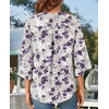 image:imageFindsweet Women Blouses Dressy Casual 34 Sleeve Tops Business Work Chiffon Office V Neck Shirts M4XL34 SleeveGraypurple Flower