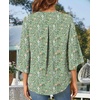 image:imageFindsweet Women Blouses Dressy Casual 34 Sleeve Tops Business Work Chiffon Office V Neck Shirts M4XL34 SleeveGreen Flowers