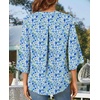 image:imageFindsweet Women Blouses Dressy Casual 34 Sleeve Tops Business Work Chiffon Office V Neck Shirts M4XL34 SleeveInk Blue Flower