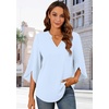 image:imageFindsweet Women Blouses Dressy Casual 34 Sleeve Tops Business Work Chiffon Office V Neck Shirts M4XL34 SleeveLight Blue