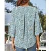 image:imageFindsweet Women Blouses Dressy Casual 34 Sleeve Tops Business Work Chiffon Office V Neck Shirts M4XL34 SleeveLight Blue Flowers