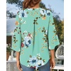 image:imageFindsweet Women Blouses Dressy Casual 34 Sleeve Tops Business Work Chiffon Office V Neck Shirts M4XL34 SleeveMint Green