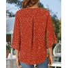 image:imageFindsweet Women Blouses Dressy Casual 34 Sleeve Tops Business Work Chiffon Office V Neck Shirts M4XL34 SleevePolka Dots Red