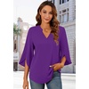 image:imageFindsweet Women Blouses Dressy Casual 34 Sleeve Tops Business Work Chiffon Office V Neck Shirts M4XL34 SleevePurple