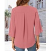 image:imageFindsweet Women Blouses Dressy Casual 34 Sleeve Tops Business Work Chiffon Office V Neck Shirts M4XL34 SleeveRouge