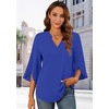 image:imageFindsweet Women Blouses Dressy Casual 34 Sleeve Tops Business Work Chiffon Office V Neck Shirts M4XL34 SleeveRoyal Blue