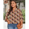 image:imageFindsweet Women Blouses Dressy Casual 34 Sleeve Tops Business Work Chiffon Office V Neck Shirts M4XL34 SleeveVintage Checkers