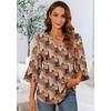 image:imageFindsweet Women Blouses Dressy Casual 34 Sleeve Tops Business Work Chiffon Office V Neck Shirts M4XL34 SleeveVintage Checkers