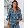 image:imageFindsweet Women Blouses Dressy Casual 34 Sleeve Tops Business Work Chiffon Office V Neck Shirts M4XLBluewhite Daisy