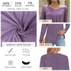 image:imageFindsweet Womens Long Sleeve Tunic Tops Dressy Casual Crewneck Pleated Shirts Fashion TrendyRound Neckorange