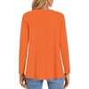 image:imageFindsweet Womens Long Sleeve Tunic Tops Dressy Casual Crewneck Pleated Shirts Fashion TrendyRound Neckorange