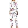 image:imageFindsweet Womens Pajama Set 2 Piece Lounge Outfits Soft Sleepwear Fall Long Sleeve Long Pant With Pockets Ladies Pjs S3XLA1 Pink Flowerwhite