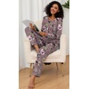image:imageFindsweet Womens Pajama Set 2 Piece Lounge Outfits Soft Sleepwear Fall Long Sleeve Long Pant With Pockets Ladies Pjs S3XLBeanrose Red