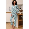 image:imageFindsweet Womens Pajama Set 2 Piece Lounge Outfits Soft Sleepwear Fall Long Sleeve Long Pant With Pockets Ladies Pjs S3XLBegonia Flower