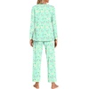 image:imageFindsweet Womens Pajama Set 2 Piece Lounge Outfits Soft Sleepwear Fall Long Sleeve Long Pant With Pockets Ladies Pjs S3XLButterfly Green