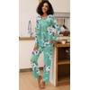 image:imageFindsweet Womens Pajama Set 2 Piece Lounge Outfits Soft Sleepwear Fall Long Sleeve Long Pant With Pockets Ladies Pjs S3XLCmint Green