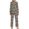 image:imageFindsweet Womens Pajama Set 2 Piece Lounge Outfits Soft Sleepwear Fall Long Sleeve Long Pant With Pockets Ladies Pjs S3XLFloral Khakiblack