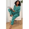 image:imageFindsweet Womens Pajama Set 2 Piece Lounge Outfits Soft Sleepwear Fall Long Sleeve Long Pant With Pockets Ladies Pjs S3XLFloral Turquoise
