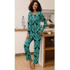image:imageFindsweet Womens Pajama Set 2 Piece Lounge Outfits Soft Sleepwear Fall Long Sleeve Long Pant With Pockets Ladies Pjs S3XLFloral Turquoise
