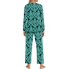 image:imageFindsweet Womens Pajama Set 2 Piece Lounge Outfits Soft Sleepwear Fall Long Sleeve Long Pant With Pockets Ladies Pjs S3XLFloral Turquoise