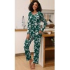 image:imageFindsweet Womens Pajama Set 2 Piece Lounge Outfits Soft Sleepwear Fall Long Sleeve Long Pant With Pockets Ladies Pjs S3XLFlower Green