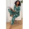 image:imageFindsweet Womens Pajama Set 2 Piece Lounge Outfits Soft Sleepwear Fall Long Sleeve Long Pant With Pockets Ladies Pjs S3XLFlower Green