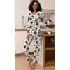 image:imageFindsweet Womens Pajama Set 2 Piece Lounge Outfits Soft Sleepwear Fall Long Sleeve Long Pant With Pockets Ladies Pjs S3XLInk Roses