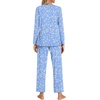 image:imageFindsweet Womens Pajama Set 2 Piece Lounge Outfits Soft Sleepwear Fall Long Sleeve Long Pant With Pockets Ladies Pjs S3XLLight Blue Floral