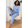 image:imageFindsweet Womens Pajama Set 2 Piece Lounge Outfits Soft Sleepwear Fall Long Sleeve Long Pant With Pockets Ladies Pjs S3XLLight Blue Floral