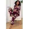 image:imageFindsweet Womens Pajama Set 2 Piece Lounge Outfits Soft Sleepwear Fall Long Sleeve Long Pant With Pockets Ladies Pjs S3XLLilac Burgundy